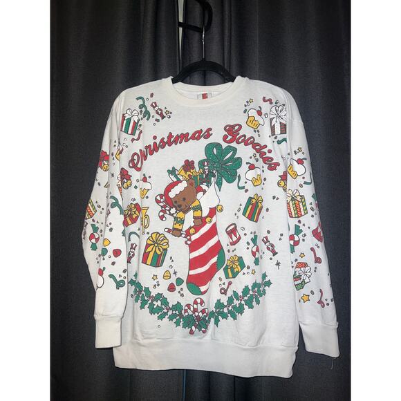 Ugly Christmas Sweater Xmas Sweatshirt Crewneck Size Large Vintage - Picture 1 of 3